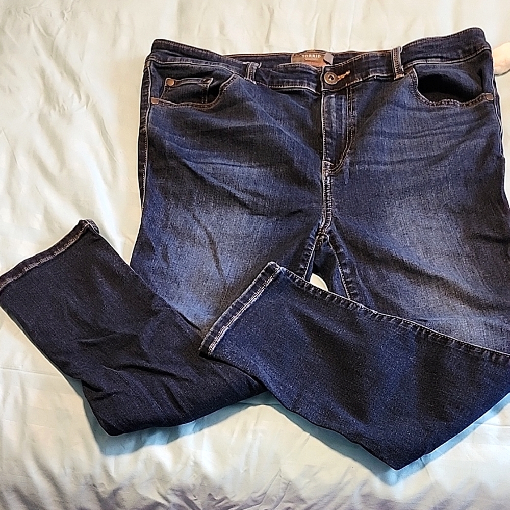 Torrid Dark Blue Crop Midfit Super Skinny Jeans 14